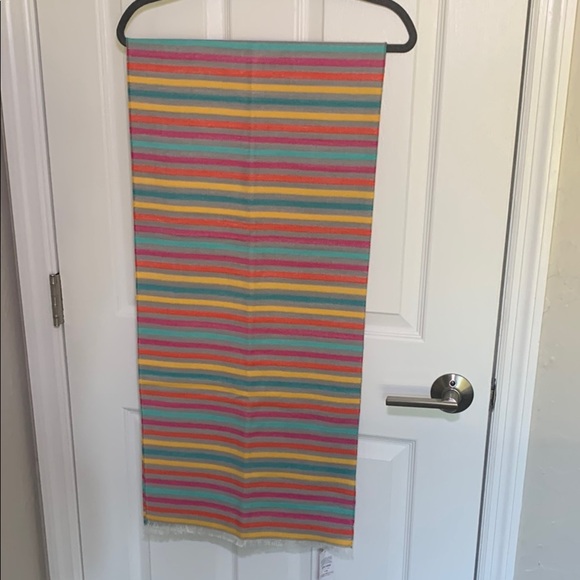 NWT Lands End colorful striped scarf. Super soft. - Picture 1 of 5
